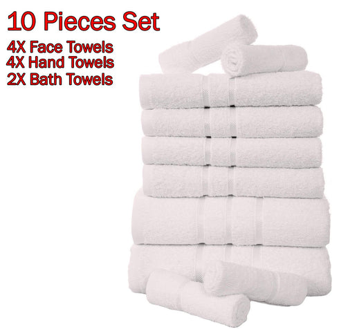 10 Piece Absorbent Cotton Towel Set