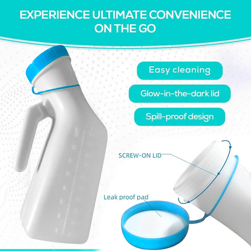 2 Pack Mens Portable Urine Bottles