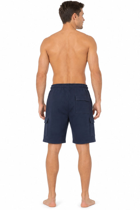 Men’s Navy Fleece Cargo Shorts