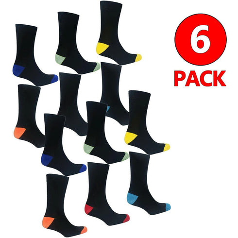 Mens Designer Cotton Formal Socks - 6/12 Pack