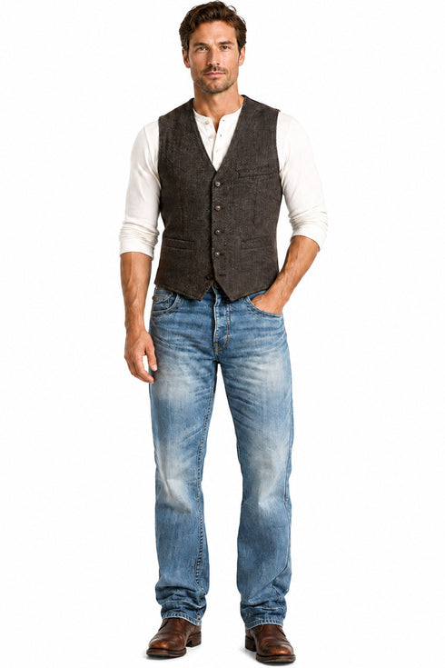 Men’s Straight Fit Washed Denim Jeans