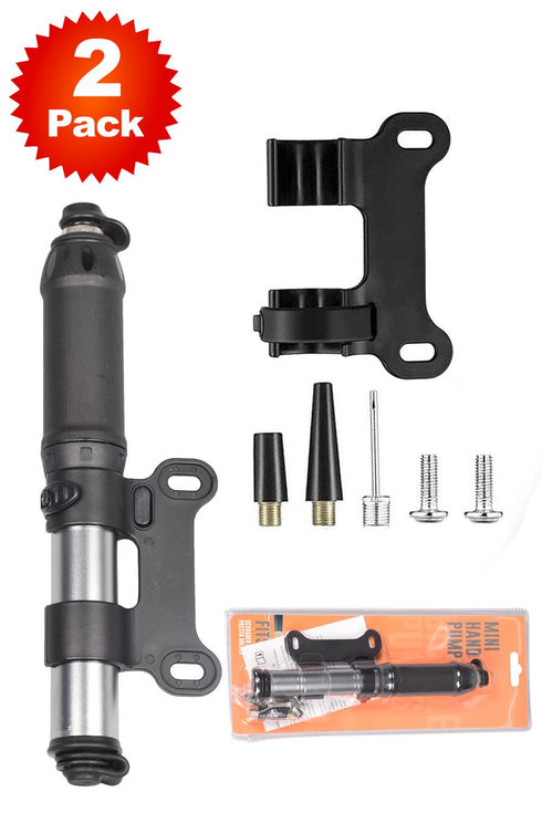 2 Pack Mini Portable Bike Pump