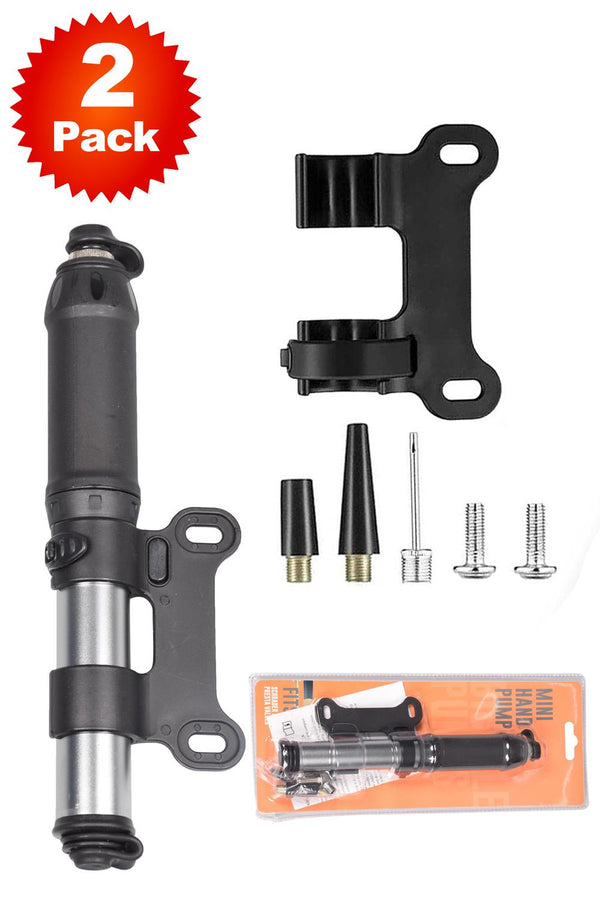 2 Pack Mini Portable Bike Pump
