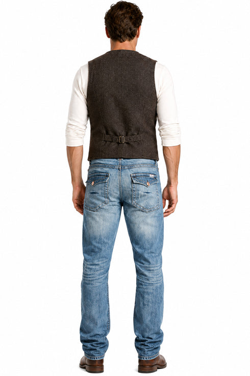 Men’s Straight Fit Washed Denim Jeans