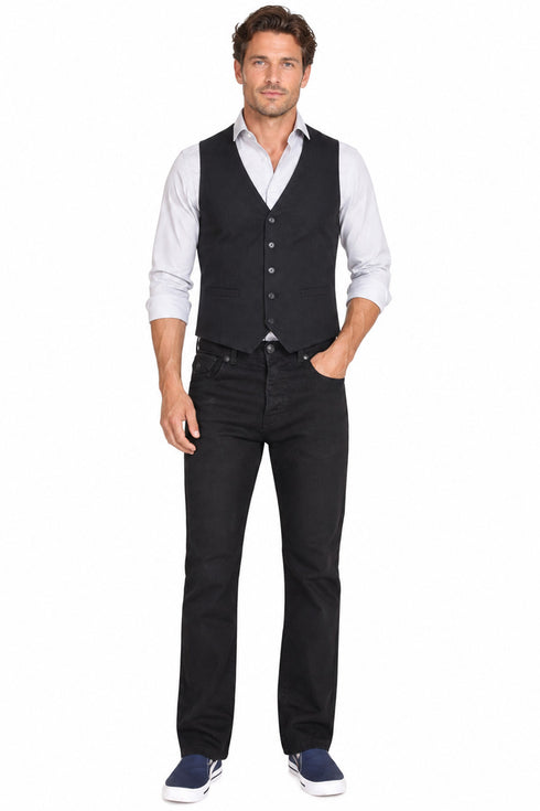 Men’s Straight Fit Washed Denim Jeans