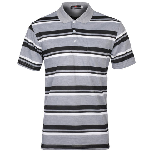 3 Pack Mens Striped Polo Collar Shirts