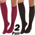 2 Pairs Thermal Fleece Lined Knee High Socks