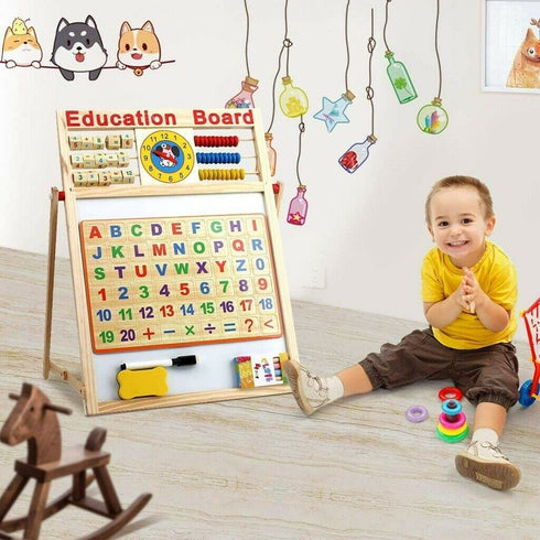 Kids Double Side 6in 1 Wooden Activity Board