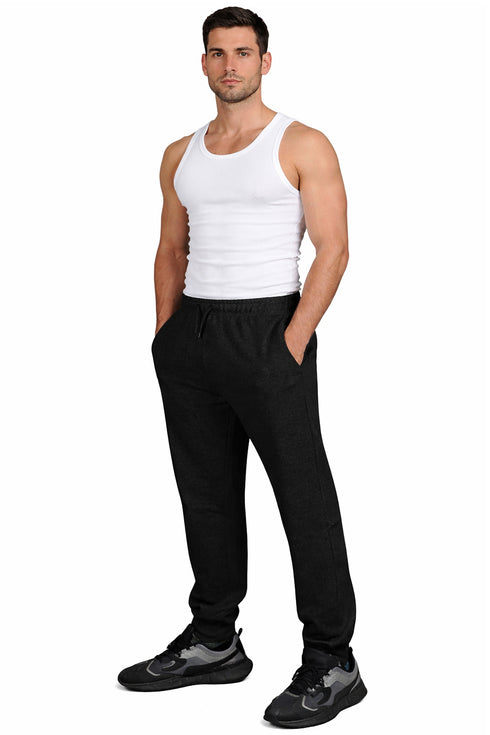 Men Elasticated Drawstring Fleece Bottoms