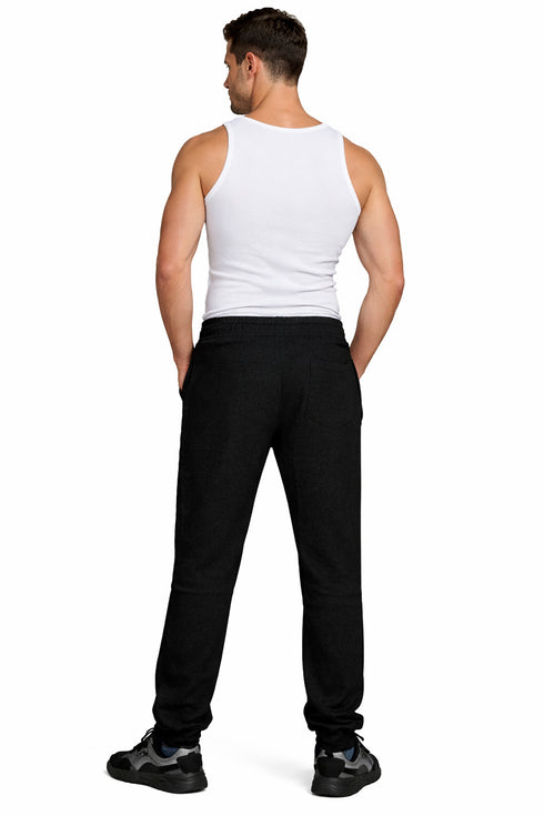 Men Elasticated Drawstring Fleece Bottoms