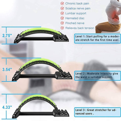 Back Stretcher with Acupressure Points – Lumbar Support Device for Spine Pain Relief & Posture Correction