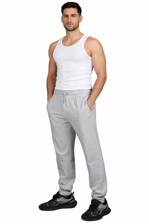 Men Elasticated Drawstring Fleece Bottoms