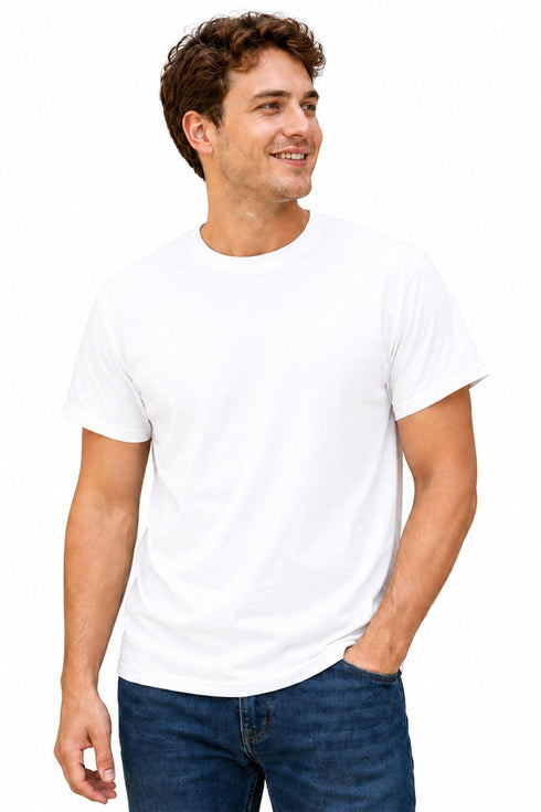 25 Pack Mens Plain T-Shirts Grey White Mixed Sizes - From 79p Per Unit