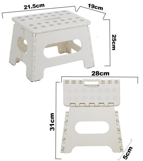 Foldable Plastic Step Stool with Non-Slip Surface