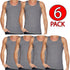 6 Pack Men's Plain Polycotton Sleeveless Vest – Soft, Lightweight, Print-Friendly Gym Tank Top