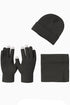 Unisex Winter Hat, Neck Warmer & Touchscreen Gloves Set – 3 Pieces Knit Cold Weather Accessories