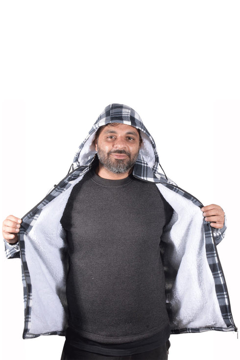 Mens Sherpa Fur Lined Hoodie