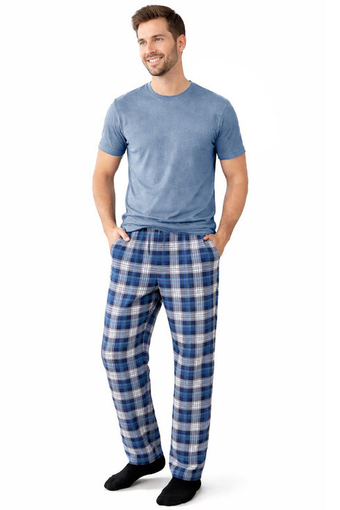 Men's Plaid Pajama Set – Short Sleeve T-Shirt & Lounge Pants