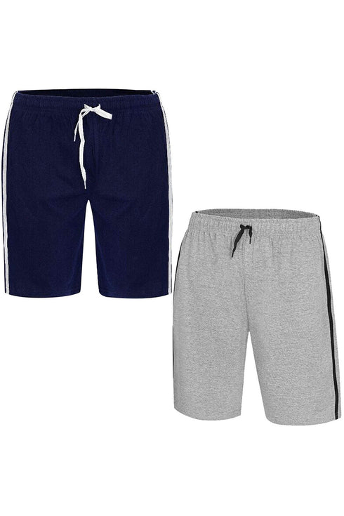 2 Pack Mens Cotton Loungewear Shorts