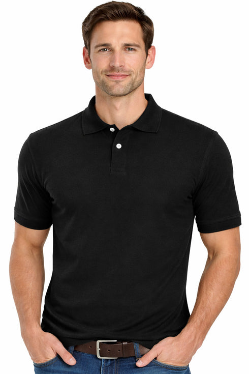 Men's Ribbed Collar Polo Shirt