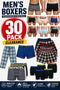 30 Pack Men’s Assorted Briefs & Boxers - From 66p Per Unit