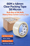 66M Clear Packing Tape, 38 Micron, 96 Rolls - Heavy Duty Carton Sealing Tape