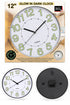 Quartz Glow in the Dark Wall Clock - 12 Inch
