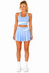 Women’s Pleated Tennis Skirt Set with Racer-back Crop Top