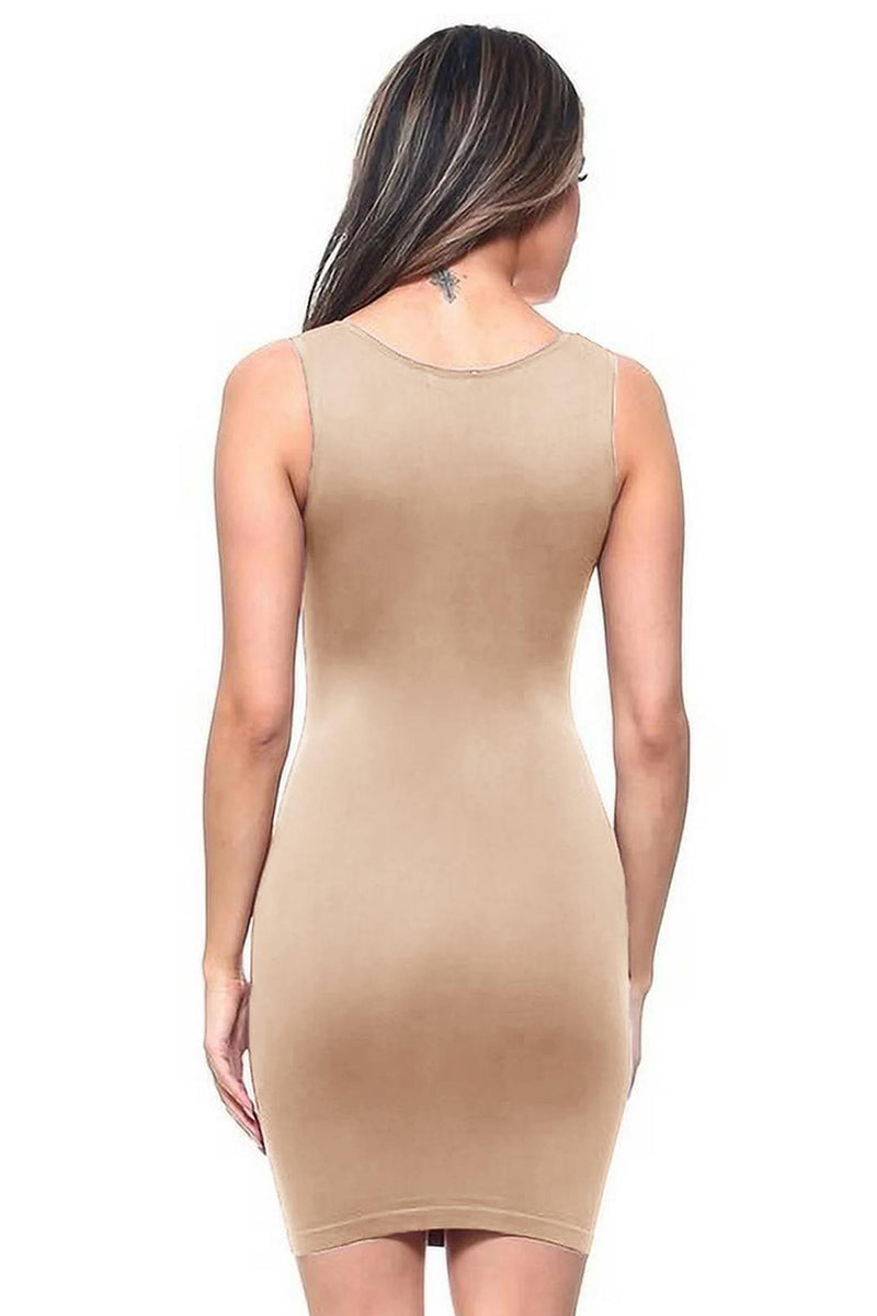 Womens U-Neck Sleeveless Bodycon Dress – 5poundstuff