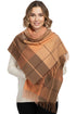 Women’s Checked Winter Scarf – Soft Tartan Blanket Wrap with Tassels