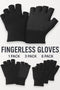 Unisex Half Finger Grip Gloves – Black Winter Warm Knitted Gloves for Men & Women