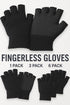 Unisex Half Finger Grip Gloves – Black Winter Warm Knitted Gloves for Men & Women