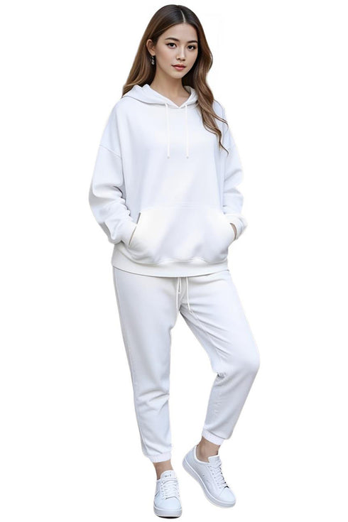 Womens White Pullover Tracksuit
