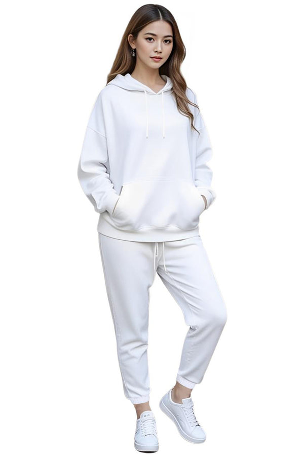 Womens White Pullover Tracksuit