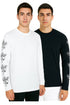 2 Pack Mens Long Sleeve Cotton T-Shirt