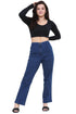 Women’s High-Waisted Blue Straight-Leg Jeans