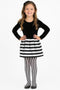 Kids Black and White Striped Leggings | Halloween Costume Tights - 2/4 Pack