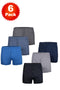 6 Pack Mens Plain Boxer Underwear