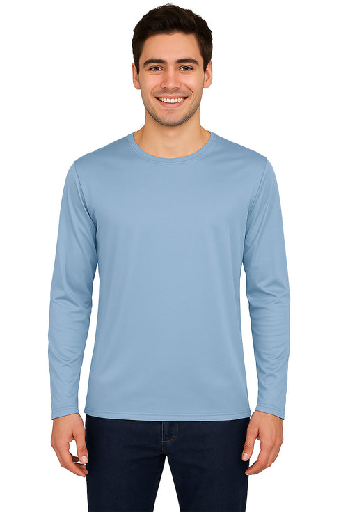 Men’s Quick Dry Polyester Long Sleeve T-Shirt – Lightweight Breathable Sports & Gym Top