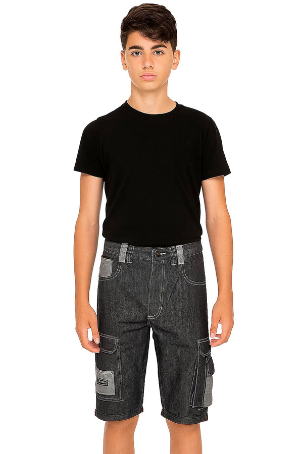 Kid's Denim Cargo Shorts – Casual Jean Shorts with Pockets