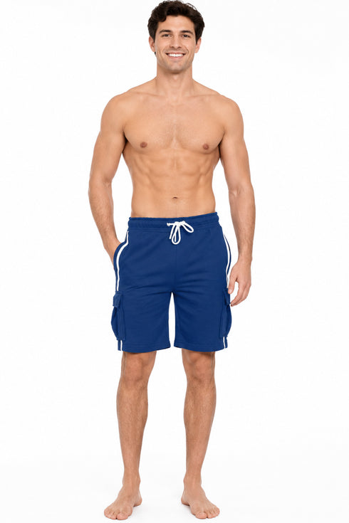 Men’s Shorts with White Drawstring & Side Stripe