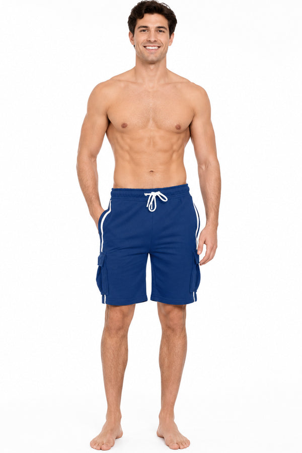 Men’s Shorts with White Drawstring & Side Stripe