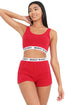 Women’s 2 Piece Stretch Gym Set - Crop Top & Shorts