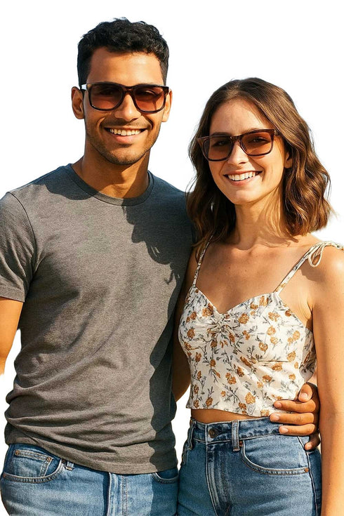 Unisex Square Sunglasses with UV Protection | Stylish Casual Eyewear