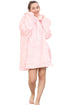 Unisex Oversized Blanket Hoodie – Pink Ultra Soft Wearable Fleece