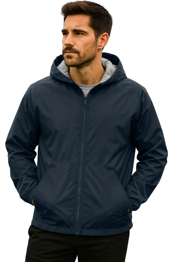 Men's Water Resistant Hooded Jacket – Lightweight Windbreaker