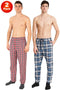 2 Pack Mens Classic Check Lounge Pyjamas