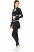 3 Piece Women’s Active-wear Set with Zip Jacket, Sports Bra & Skirt Leggings
