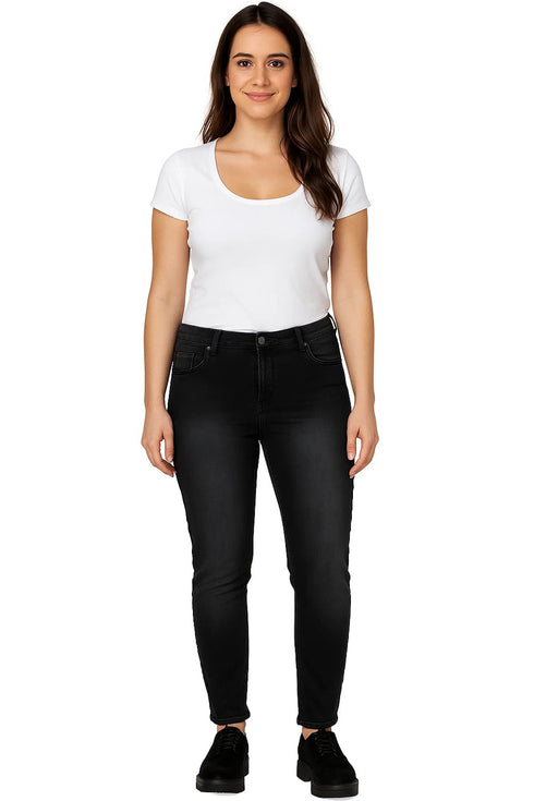 Womens Plain Denim Slim Fit Jeans - UK 6