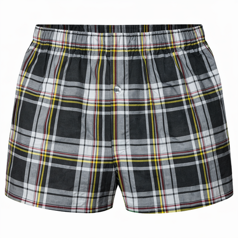 3 Pack Men's Check Woven Cotton Boxers